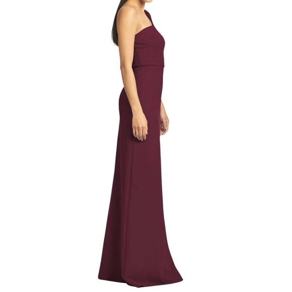 NWT SACHIN + BABI Nadia Gown in Deep Wine One-Shoulder Maxi Dress Long Column - Picture 3 of 14